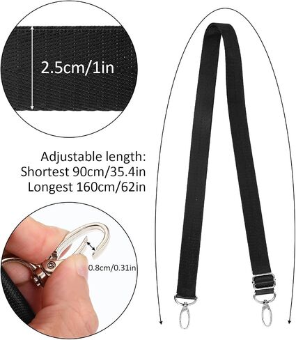 أحزمة محفظة واسعة 1 بوصة استبدال Crossbody ، حزام كتف نايلون عالمي قابل للتعديل مع مقاطع فضية للحقيبة ، حقائب اليد ، الكمبيوتر المحمول ، حقيبة الأمتعة ، كيس الكاميرا in Saudi Arabia