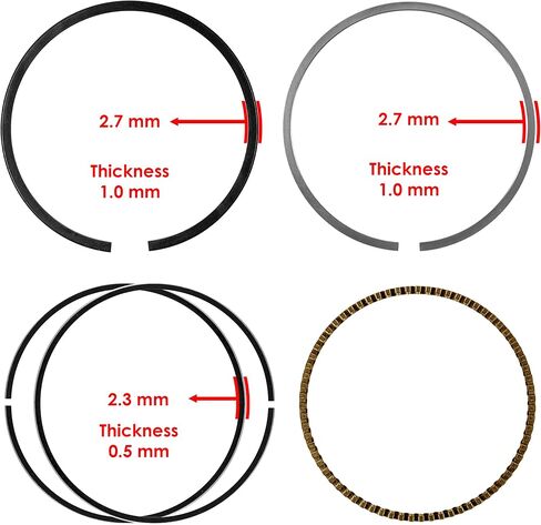 Caltric Cylinder Piston Ring Set compatible with Honda 13011-HM8-003 13011-HS0-305 in Saudi Arabia
