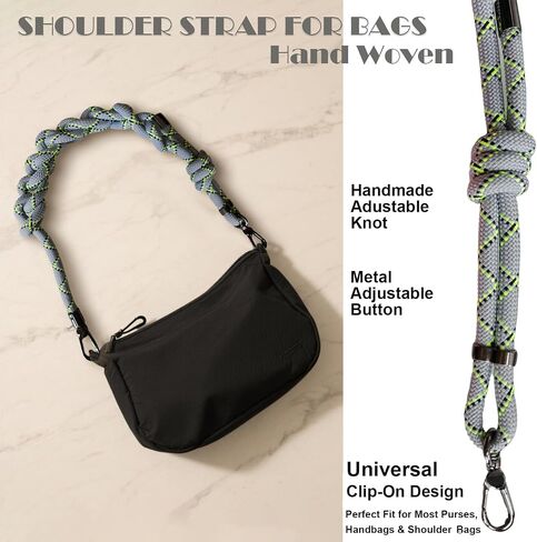 محفظة أحزمة استبدال Crossbody ، حبل Paracord حبل محفظة منسوجة مع سلسلة موسع حقيبة الذهب لبطولة Long Champ Mini Handbag حقيبة قابلة للتعديل للنساء ، المراهقين （وردي عميق in Saudi Arabia