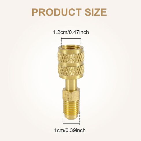 2PCS R410A محول لنظام الانقسام المصغرة ، 5/16 "SAE أنثى إلى 1/4" SAE الذكور شحن محول منفذ الفراغ محول مستقيم مناسبة لتبريد مكيف الهواء HVAC in Kuwait