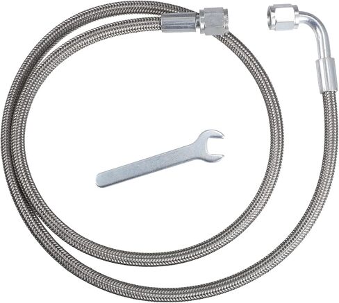 Motoforti Universal Turbo Oil Feed Line, Stainless Steel PE, Silver Tone, 1 Set in Saudi Arabia