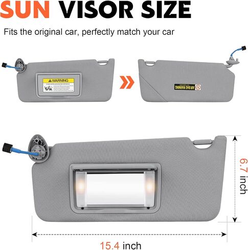 Gray Driver Left Side Sun Visor Replacement Compatible with 2008 2009 2010 2011 2012 Honda Accord Replace 83280TA0A91ZB in Saudi Arabia