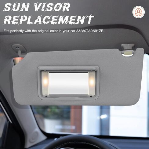 Gray Driver Left Side Sun Visor Replacement Compatible with 2008 2009 2010 2011 2012 Honda Accord Replace 83280TA0A91ZB in Saudi Arabia