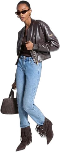 Michael Kors Women's Crop Faux Leather Jacket in Saudi Arabia