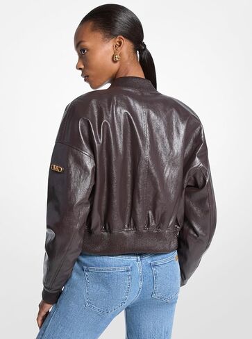 Michael Kors Women's Crop Faux Leather Jacket in Saudi Arabia