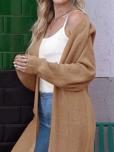 Women's Oversized Long Cardigan Sweaters Long Sleeve Split Open Front Drape Knit Duster Coat in Kuwait