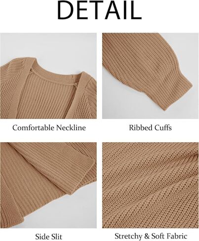 Women's Oversized Long Cardigan Sweaters Long Sleeve Split Open Front Drape Knit Duster Coat in Kuwait