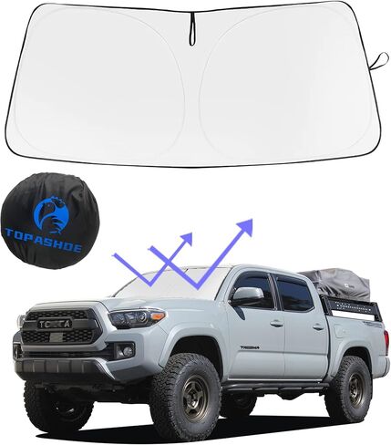 مظلة للزجاج الأمامي متوافقة مع ملحقات GMC (2019-2024) Sierra 1500 2500 3500 SLT وAT4 وDenali Pickup - واقي شمسي أمامي قابل للطي بطبقة مزدوجة 210T in Saudi Arabia
