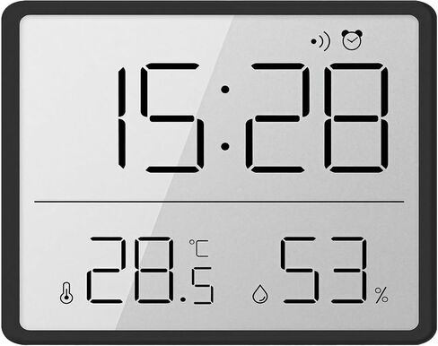Temperature And Humidity Monitor, Small Digital Wall Clock, Portable Battery-Powered, Ultra Thin Design With Lcd Display, Multi-Functional Alarm in Saudi Arabia