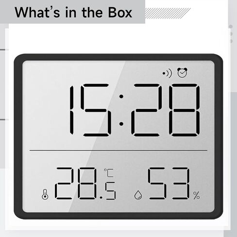 Temperature And Humidity Monitor, Small Digital Wall Clock, Portable Battery-Powered, Ultra Thin Design With Lcd Display, Multi-Functional Alarm in Saudi Arabia
