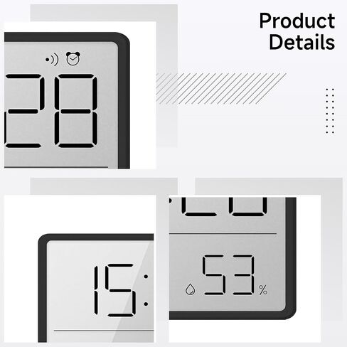 Lcd Display With Ultra Thin Design, Portable Battery-Powered, Small Digital Wall Clock, Multi-Functional Alarm, Temperature And Humidity Monitor in Saudi Arabia