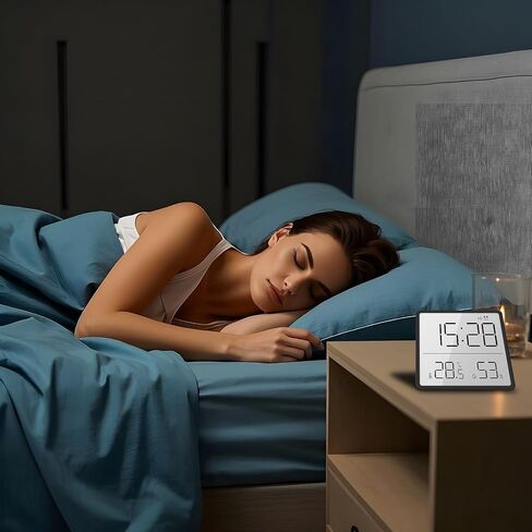 Lcd Display With Ultra Thin Design, Portable Battery-Powered, Small Digital Wall Clock, Multi-Functional Alarm, Temperature And Humidity Monitor in Saudi Arabia