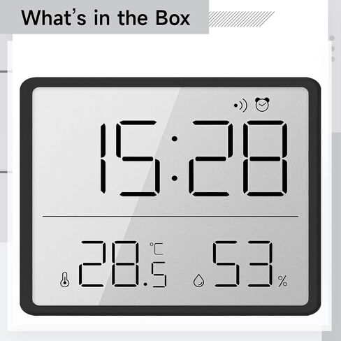 Lcd Display With Ultra Thin Design, Portable Battery-Powered, Small Digital Wall Clock, Multi-Functional Alarm, Temperature And Humidity Monitor in Saudi Arabia