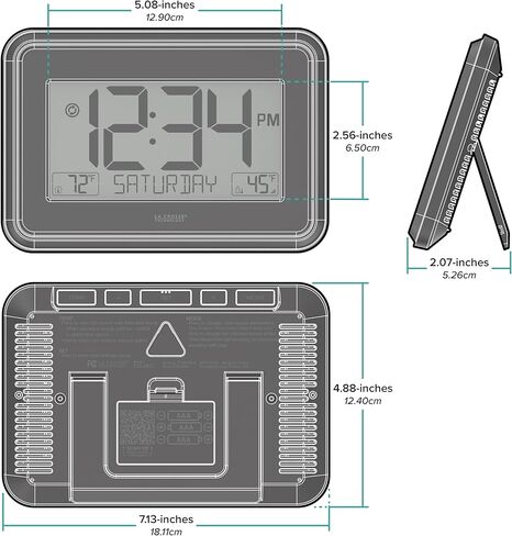 La Crosse Technology 513-1412 Black Digital Wall Clock with Indoor & Outdoor Temperature in Saudi Arabia