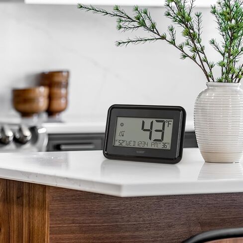 La Crosse Technology 513-1412 Black Digital Wall Clock with Indoor & Outdoor Temperature in Saudi Arabia