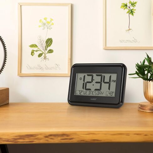 La Crosse Technology 513-1412 Black Digital Wall Clock with Indoor & Outdoor Temperature in Saudi Arabia