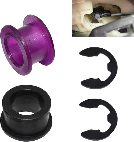 Downhill 2 PCS Transmission Gear Shift Cable Bushing Repair Kit, Transmission Gear Shifter Bushing with 2 Clips, Compatible with Corolla Matrix 2003-2008 33820-02370B (Black & Purple) in Saudi Arabia