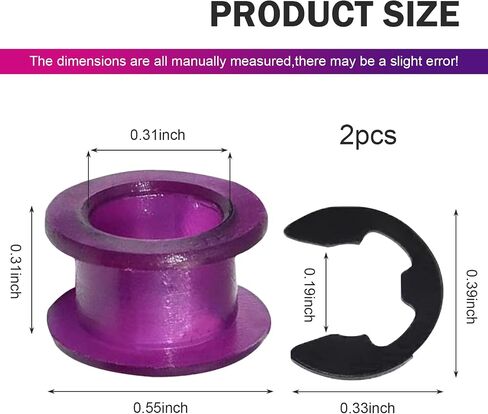 Downhill 2 PCS Transmission Gear Shift Cable Bushing Repair Kit, Transmission Gear Shifter Bushing with 2 Clips, Compatible with Corolla Matrix 2003-2008 33820-02370B (Black & Purple) in Saudi Arabia