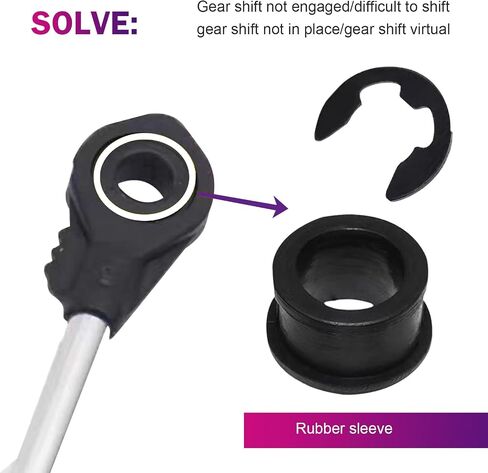Downhill 2 PCS Transmission Gear Shift Cable Bushing Repair Kit, Transmission Gear Shifter Bushing with 2 Clips, Compatible with Corolla Matrix 2003-2008 33820-02370B (Black & Purple) in Saudi Arabia