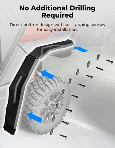 Frender Fender Frender Frender Frender Kemimoto متوافق مع Polaris Xpedition XP/XP 5/ADV/ADV 5 2024+ ، تغطية كاملة Fender Flares Guards Mud Mud Flaps (استبدل #2890638) in Saudi Arabia
