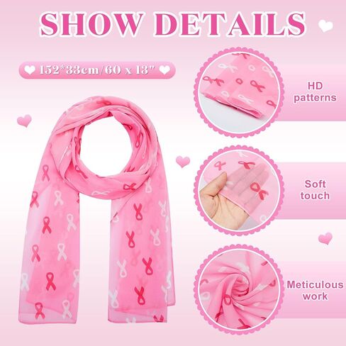 Breathffy 6 Pcs Valentine's Scarf Patterns Heart Printed Festive Scarf Valentines Day Scarf for Women Long Scarf for Mother's Day Valentine's Day Christmas Birthday Gift, Mainly Pink Red and White in Saudi Arabia