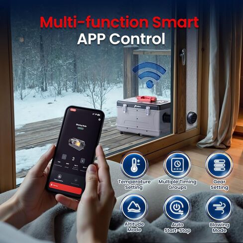 8KW Diesel Heater, 5L Toolbox Compact 2S Portable Parking Diesel Air Heater 110V/12/24V All in One with App Control, Altitude Mode and Automatic Start and Stop for RV Garage Camper Grey 2025 Upgraded in Saudi Arabia