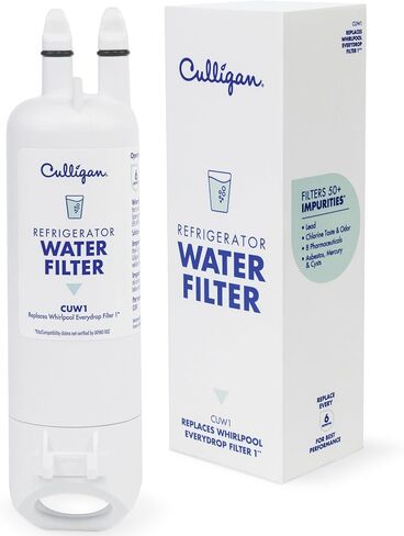 فلتر مياه الثلاجة Culligan CUW1، بديل لفلتر مياه Whirlpool 1 (EDR1RXD1)، استبدله كل 6 أشهر، عبوة من قطعة واحدة in Saudi Arabia