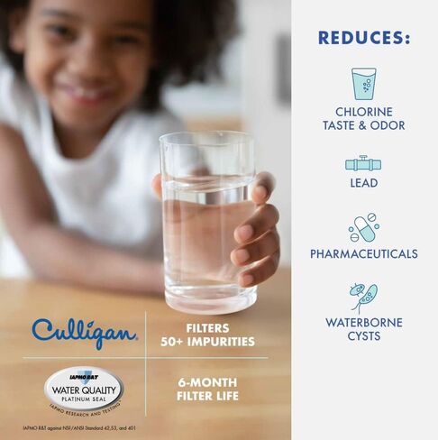 فلتر مياه الثلاجة Culligan CUW1، بديل لفلتر مياه Whirlpool 1 (EDR1RXD1)، استبدله كل 6 أشهر، عبوة من قطعة واحدة in Saudi Arabia