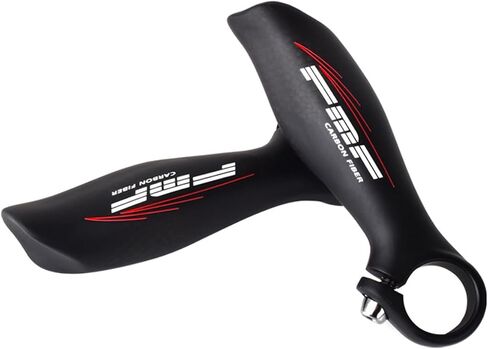 Carbon Bicycle Bar Ends - Ergonomic Thumb Rest & Grip Optimization - 22.2mm Clamp - for MTB/Road Bikes (Black) in Kuwait