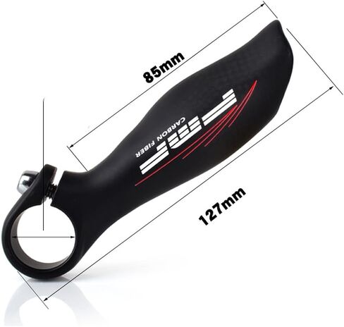 Carbon Bicycle Bar Ends - Ergonomic Thumb Rest & Grip Optimization - 22.2mm Clamp - for MTB/Road Bikes (Black) in Kuwait