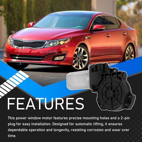 Power Window Motor Front Left Regulator Compatible with 2011-2015 Kia Optima Replaces 82450-2T000 824502T000 in Saudi Arabia