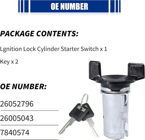 HiSport Ignition Starter Switch Lock Cylinder W/Keys Replacement for Chevy C1500 C2500 C3500 1991-1994 Replace 7840574 in Saudi Arabia