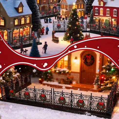 WARDTREE 4 PCS Aristrics Village Associory 24 Inch Christmas Village Fence Miniature Black Classic Vist in Saudi Arabia