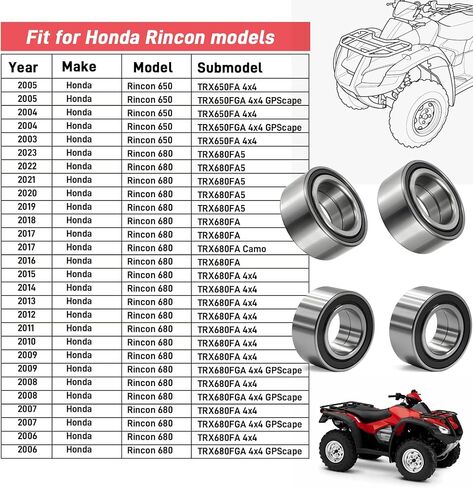 مجموعة ختم الحامل الأمامية والخلفية متوافقة مع هوندا رينكون 650 TRX650 2003-2005 RINCON 680 TRX680 2006-2023 TRX 650 680 in Saudi Arabia