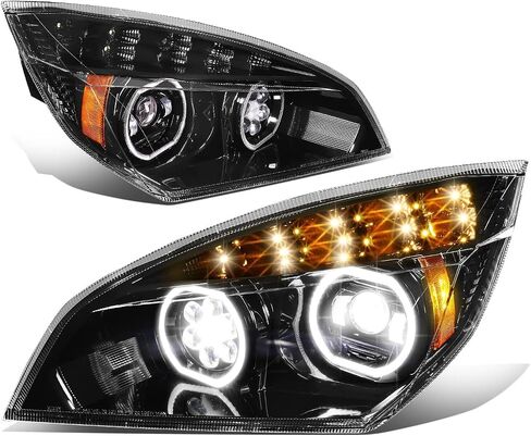 المصابيح الأمامية LED HALO DRL+UNTER SIGNALSOR لعام 2018-2024 Freightliner Cascadia in Saudi Arabia