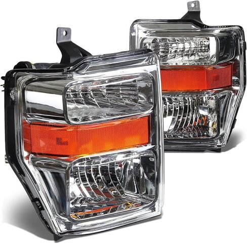 Headlights Chrome Housing Amber Reflector Fits 08-10 Ford Super Duty Left+Right For in Saudi Arabia
