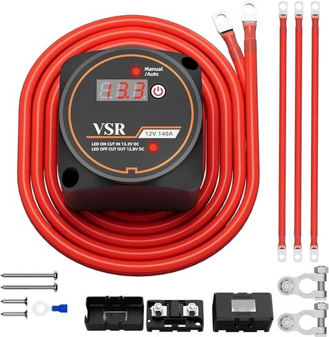 12V 140 amp مجموعة عزل البطارية المزدوجة مع LED Voltmeter Manual/Auto وضع الجهد المضاد للماء التتابع ذكي مزدوج البطارية in Saudi Arabia