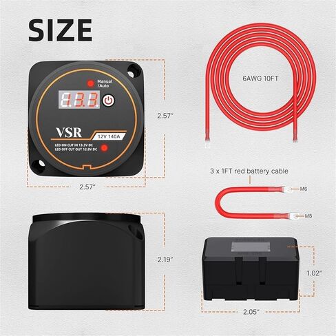 12V 140 amp مجموعة عزل البطارية المزدوجة مع LED Voltmeter Manual/Auto وضع الجهد المضاد للماء التتابع ذكي مزدوج البطارية in Saudi Arabia