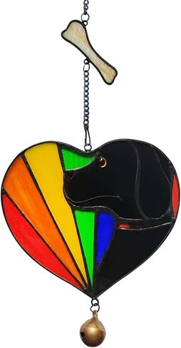 Heart suncatcher, stained glass window hanging, handmade glass heart shaped decoration, commemorative gift with heart shaped greeting cards, gratitude gift, gift for loved ones in Kuwait