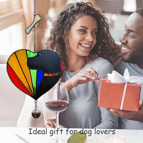 Heart suncatcher, stained glass window hanging, handmade glass heart shaped decoration, commemorative gift with heart shaped greeting cards, gratitude gift, gift for loved ones in Kuwait