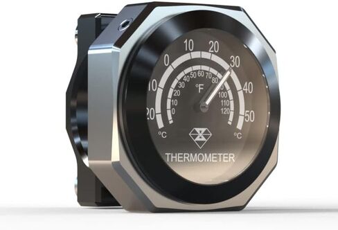 Motorcycle Handlebar Thermometer Gauge, Waterproof Luminous Alloy Temperature Gauge Compatible with Yamaha, Compatible with Kawasaki, Compatible with Suzuki in Saudi Arabia