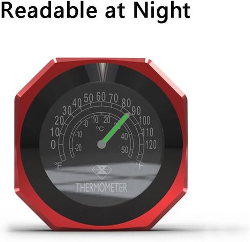 Motorcycle Handlebar Thermometer Gauge, Waterproof Luminous Alloy Temperature Gauge Compatible with Yamaha, Compatible with Kawasaki, Compatible with Suzuki in Saudi Arabia