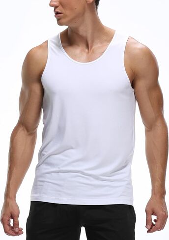 COLORFULLEAF Men's Tank Top Undershirt Bamboo Rayon Undershirts Moisture-Wicking Cool Slim Fit A-Shirts for Men in Saudi Arabia