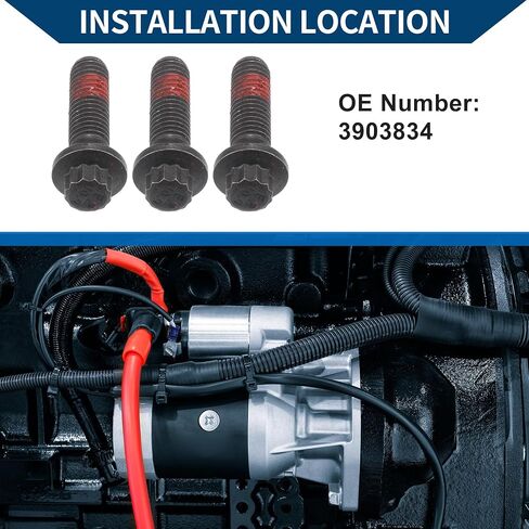 No.3903834 براغي تثبيت بداية ل Dodge لـ RAM 2500 3500 2003-2006/ Inner/ Dating Metal Plastic/ 3 PCS Black in Saudi Arabia