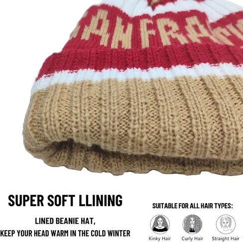 Minnesota Beanie Knit Hat with Pom Winter Cuffed Cap Sport Fans Gift in Saudi Arabia