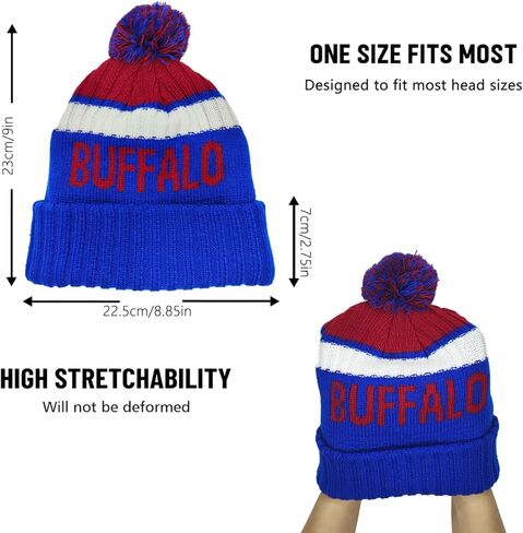 Minnesota Beanie Knit Hat with Pom Winter Cuffed Cap Sport Fans Gift in Saudi Arabia