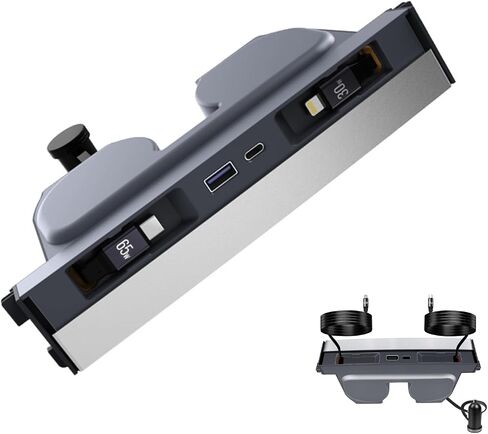 65W USB Charger Hub لـ Tesla Model Y Juniper 2025،2026 إكسسوارات-مركز شحن سريع 4 شحن مع غطاء منزلق ، محور شاحن الهاتف القابل للسحب ، محطة الإرساء لـ Tesla Model 3 Highland 2024-2026 in Kuwait