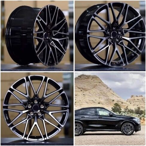 20/12/22 بوصة الحافات المزورة - عجلات سبيكة مزورة خفيفة الوزن ، 5x120/5x112 ، متوافقة مع BMW X5/X6/X7/X5M/X6M/X7M 1PCs ، التكوين الأمامي والخلفي (22in.) in Saudi Arabia