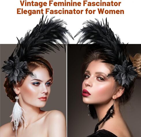 عشرينيات القرن العشرين ، سحر رأس الرأس ، القبعات السوداء القبعات شاي شاي زهرة الإكسسوارات in Kuwait