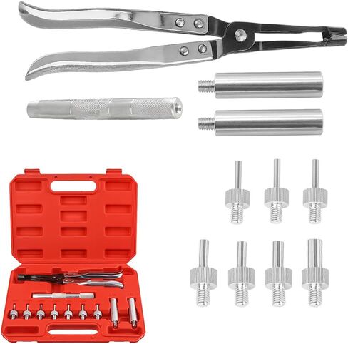 11PCS Car Valve Stem Seal Remover and Installer Tool Kit, Vehicle Valve Stem Seal Disassembly Plier with Drive Handle Socket Adapter, Auto Repair Maintenance Tool, Fit Most Engines in Saudi Arabia